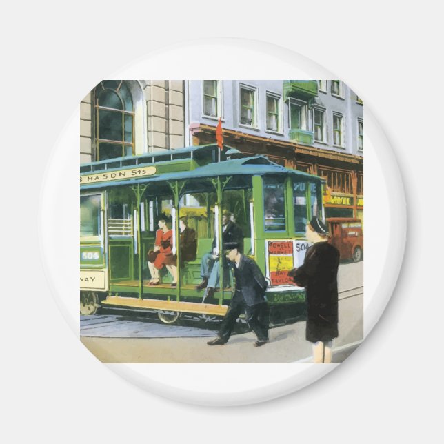 Vintage San Francisco Cable Car Magnet (Framsidan)