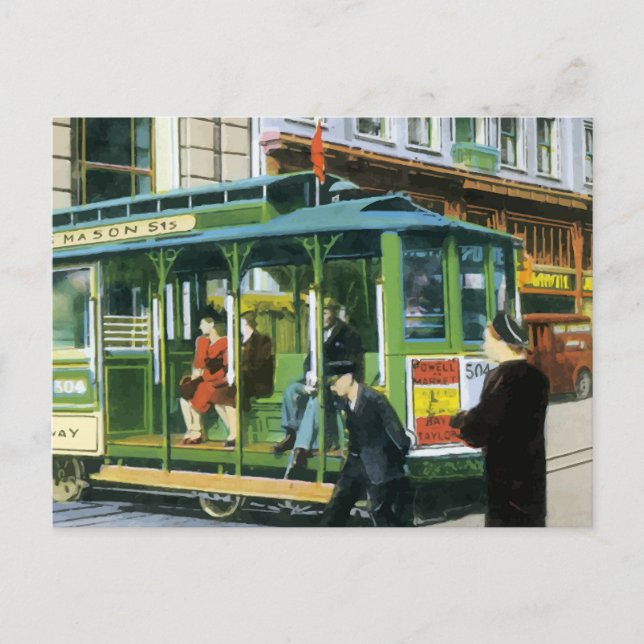 Vintage San Francisco Cable Car Vykort (Framsida)
