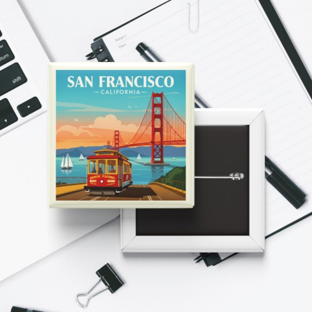 Vintage San Francisco California Knapp (Skapare uppladdad)