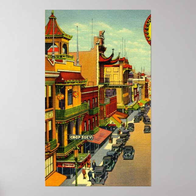 Vintage San Francisco Chinatown Poster (Framsidan)