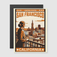 Vintage San Francisco City balcony view California