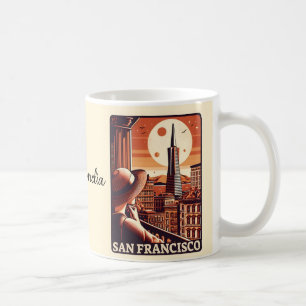 Vintage San Francisco City balcony view California Kaffemugg