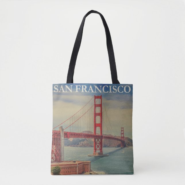 Vintage San Francisco Golden Gate-bron Tygkasse (Framsida)