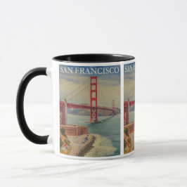 Vintage San Francisco: Golden Grind Bridge Travel Mugg
