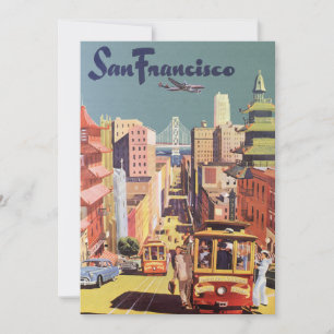 Vintage San Francisco kabelvagnars reseaffisch kon Inbjudningar