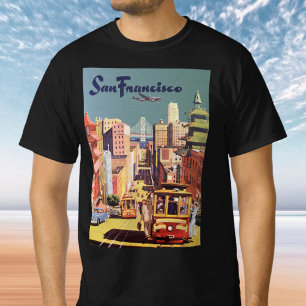 Vintage San Francisco kabelvagnars reseposterkonst T Shirt