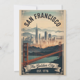 Vintage San Francisco Kalifornien Golden City Retr Julkort