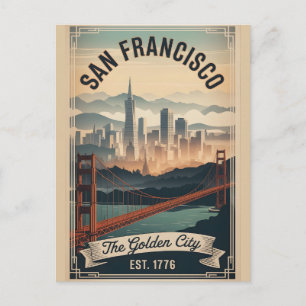 Vintage San Francisco Kalifornien Golden City Retr Vykort