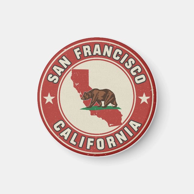 Vintage San Francisco, Kalifornien-presenter Magnet (Framsidan)