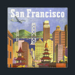Vintage San Francisco Magnet<br><div class="desc">En vacker vintage magnet med en reseaffisch från Luft i Linjer i San Francisco.</div>