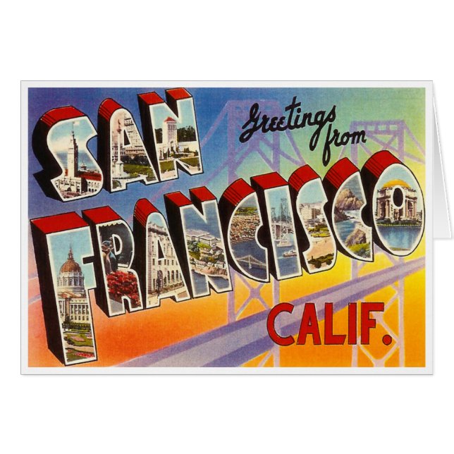 Vintage San Francisco OBS Kort (Framsidan Horizontal)