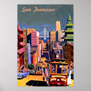 Vintage San Francisco-reseaffisch Poster