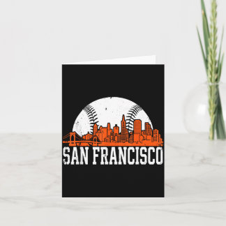 Vintage San Francisco Skyline Baseball Present Män Kort