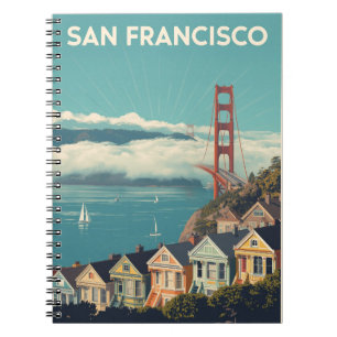 Vintage San Francisco Travel Anteckningsbok