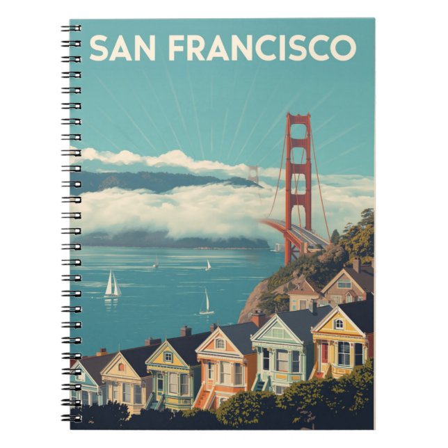 Vintage San Francisco Travel Anteckningsbok (Framsidan)