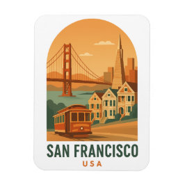 Vintage San Francisco Travel Magnet | Golden Gate 