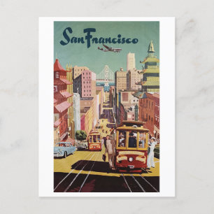 Vintage San Francisco Travel Poster-vykort Vykort