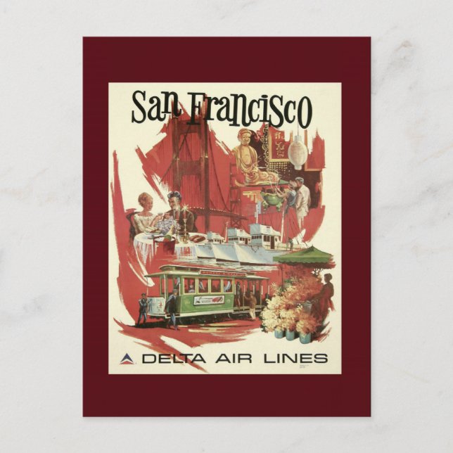 Vintage San Francisco Travel-vykort Vykort (Framsida)