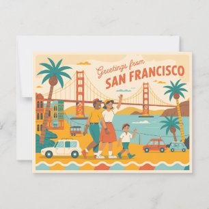 Vintage San Francisco-vykort Hälsning från Vykort