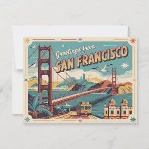 Vintage San Francisco-vykort   Hälsning från Vykort