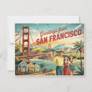 Vintage San Francisco-vykort Hälsning från Vykort