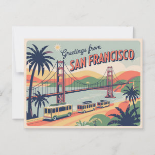 Vintage San Francisco-vykort Hälsning från Vykort