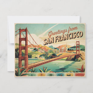Vintage San Francisco-vykort   Hälsning från Vykort