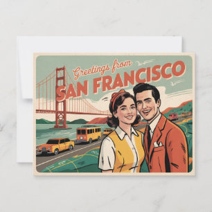 Vintage San Francisco-vykort Hälsning från Vykort