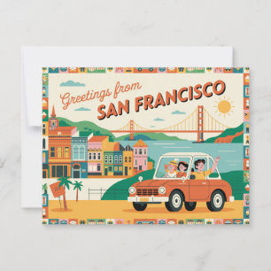 Vintage San Francisco-vykort Hälsning från Vykort