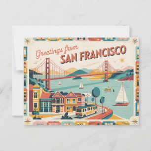 Vintage San Francisco-vykort Hälsning från Vykort