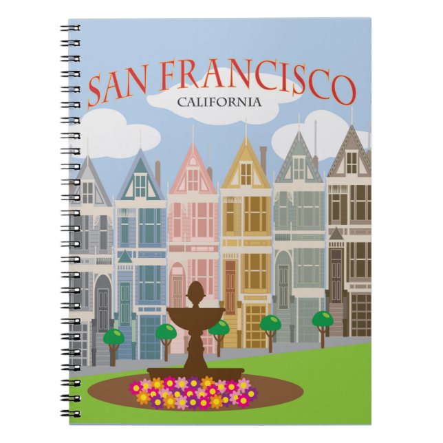 Vintage San Francisco-vykortsrad Anteckningsbok (Framsidan)