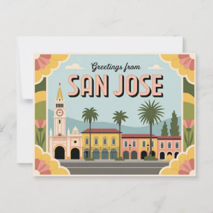 Vintage San Jose-vykort Hälsning från Vykort