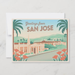 Vintage San Jose-vykort Hälsning från Vykort