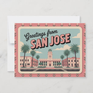 Vintage San Jose-vykort Hälsning från Vykort