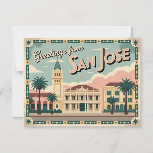 Vintage San Jose-vykort Hälsning från Vykort