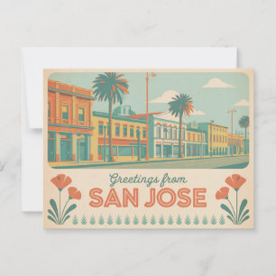 Vintage San Jose-vykort Hälsning från Vykort