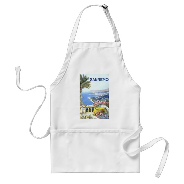 Vintage San Remo Italien Europe Travel Förkläde (Framsidan)