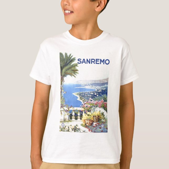 Vintage San Remo Italien Europe Travel Tee Shirt (Framsida)