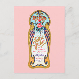 Vintage San Remo Toilet Vatten-etikett Vykort