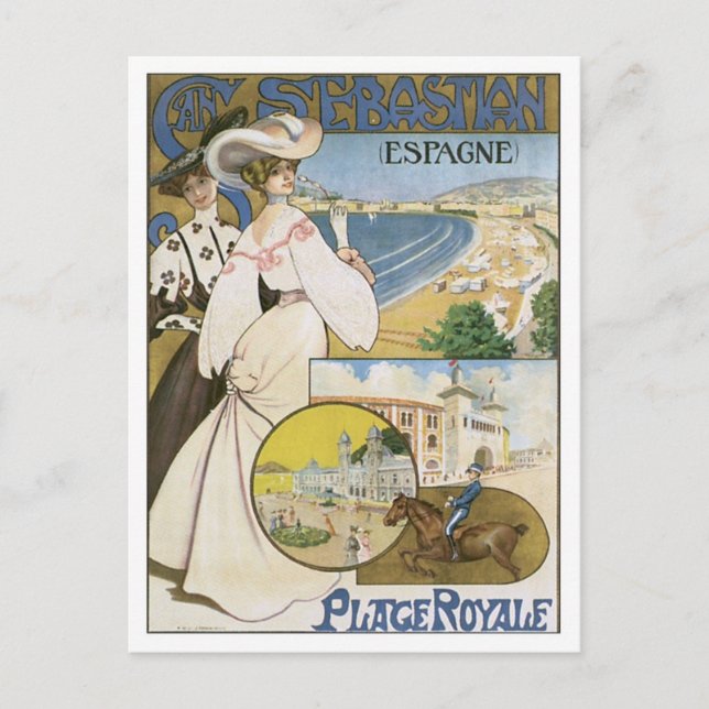 Vintage San Sebastian Spanien Vykort (Framsida)