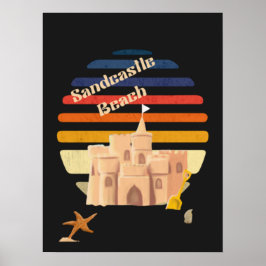Vintage Sandcastles i Sand Poster