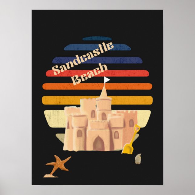 Vintage Sandcastles i Sand Poster (Framsidan)