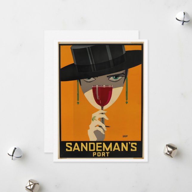 Vintage Sandeman-reklam Julkort (Fram/Back In Situ)
