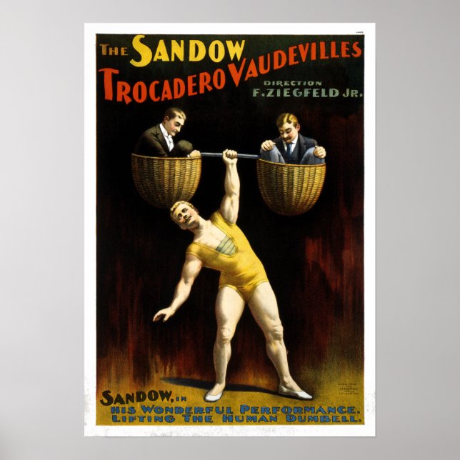 Vintage Sandow Trocadero Vaudevilles Poster (Framsidan)