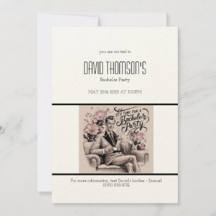 Vintage sängkammarparty inbjudan retro design