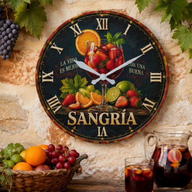Vintage Sangria  Stor Klocka (Skapare uppladdad)