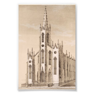 Vintage Sankt Nikolauskyrkan New York Skiss Fototryck