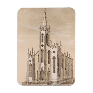 Vintage Sankt Nikolauskyrkan New York Skiss Magnet
