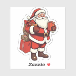 Vintage Sankte Sticker | Klassisk jul Klistermärken