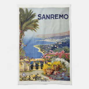 Vintage Sanremos Italien handduk Kökshandduk